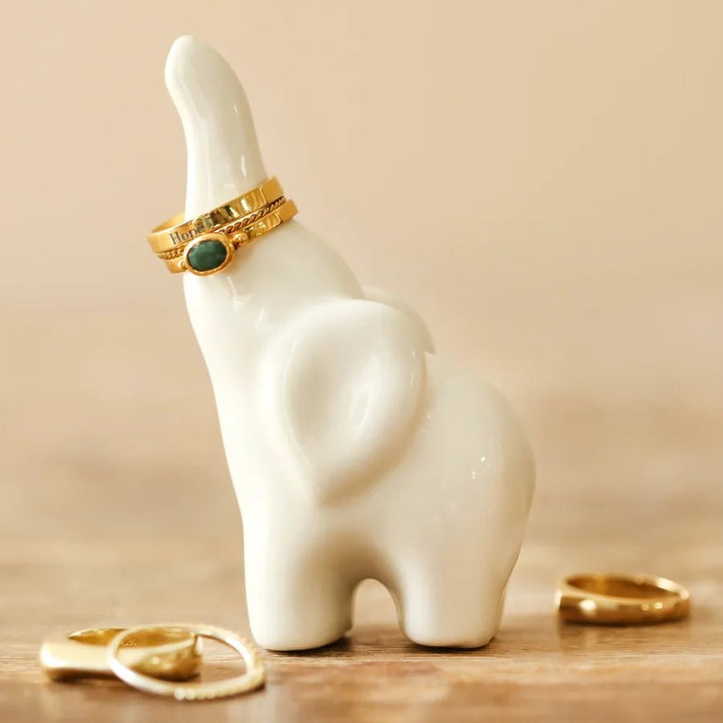 Lisa Angel White Ceramic Elephant Ring Holder – Something Different Gift Shop