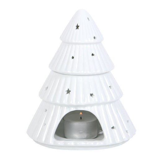 White Christmas Tree Oil Burner - Something Different Gift Shop