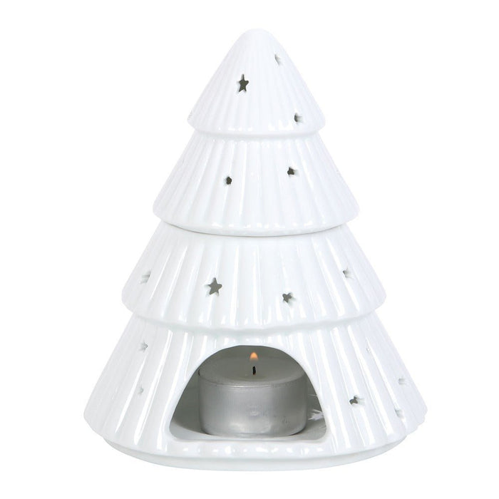 White Christmas Tree Oil Burner - Something Different Gift Shop