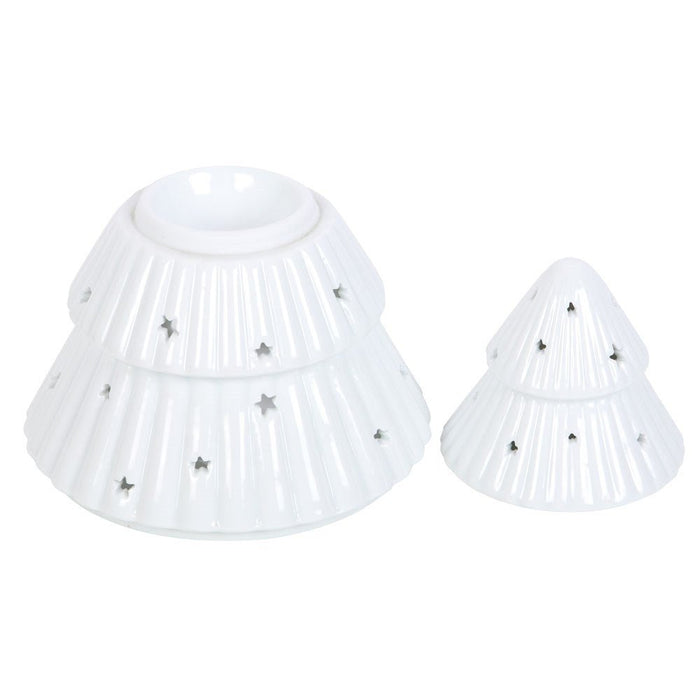 White Christmas Tree Oil Burner - Something Different Gift Shop