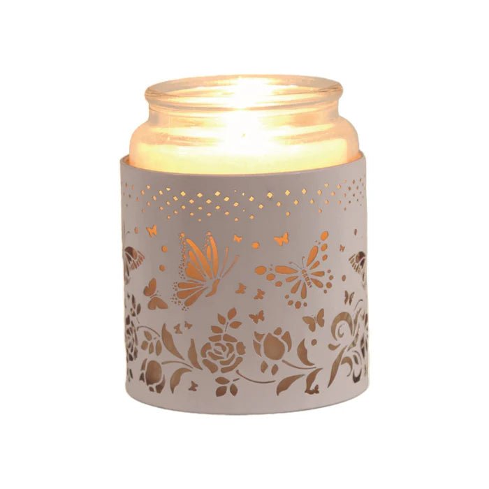 White & Gold Butterfly Cut - Out Wax Melt Burner - Something Different Gift Shop