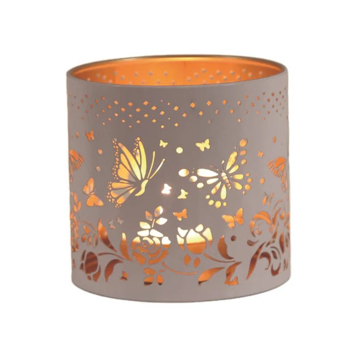 White & Gold Butterfly Cut - Out Wax Melt Burner - Something Different Gift Shop