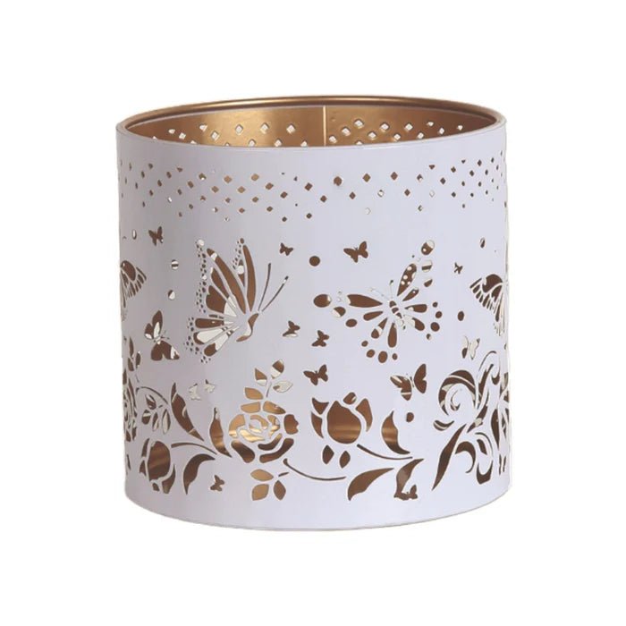 White & Gold Butterfly Cut - Out Wax Melt Burner - Something Different Gift Shop