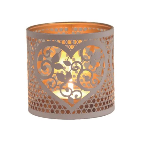 White Heart Cutout Wax Melt Burner – Metal & Glass - Something Different Gift Shop