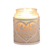 White Heart Cutout Wax Melt Burner – Metal & Glass - Something Different Gift Shop