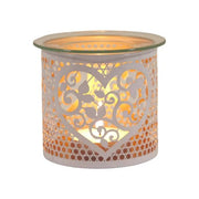 White Heart Cutout Wax Melt Burner – Metal & Glass - Something Different Gift Shop