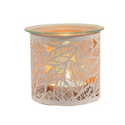 White Leaf Cutout Wax Melt Burner – Botanical Glow Design - Something Different Gift Shop