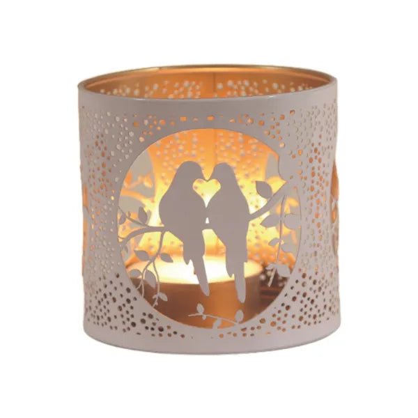White Lovebirds Wax Melt Burner – Romantic Cutout Design - Something Different Gift Shop
