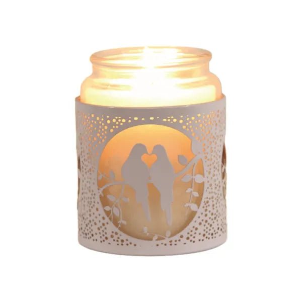 White Lovebirds Wax Melt Burner – Romantic Cutout Design - Something Different Gift Shop