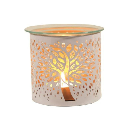 White Tree of Life Wax Melt Burner – Cutout Metal Design - Something Different Gift Shop