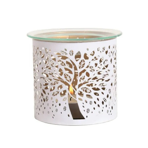 White Tree of Life Wax Melt Burner – Cutout Metal Design - Something Different Gift Shop