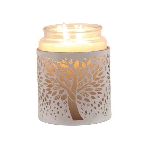 White Tree of Life Wax Melt Burner – Cutout Metal Design - Something Different Gift Shop