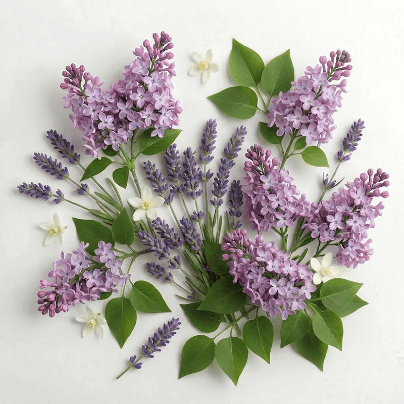 Lavender and lilac flowers representing the Wild Lavender & Lilac reed diffuser fragrance