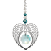 Wild Things blue zircon angel wing heart crystal suncatcher with octagon drop on white background