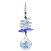 Wild Things Birthstone Cascade Amethyst (February) crystal suncatcher with clear and purple crystals and 20mm ball