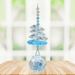 Wild Things Aquamarine Birthstone (March) crystal suncatcher in window with clear and blue crystals and 20mm ball pendant