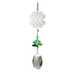 Wild Things Crystal Fantasy Four Leaf Clover suncatcher with silver clover charm and clear crystal drop