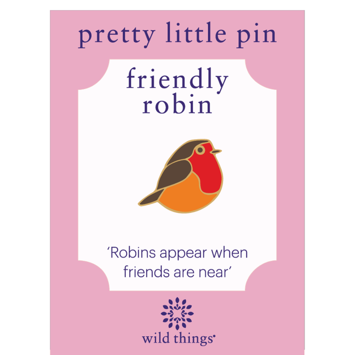 Wild Things Cute Robin Christmas enamel pin with festive bird design
