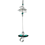 Wild Things emerald guardian angel crystal cascade suncatcher on white background