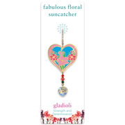 Gladioli Heart Crystal Suncatcher – Fabulous Florals
