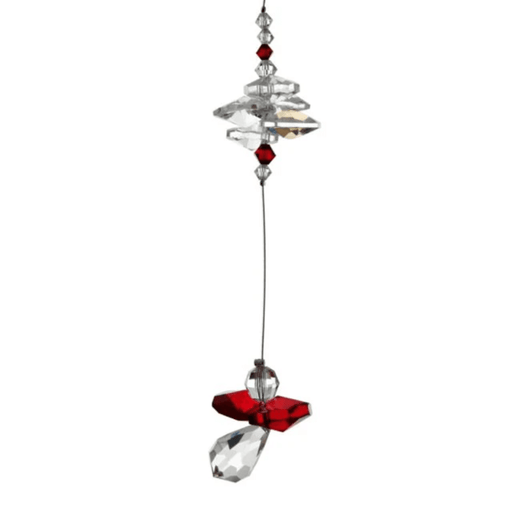Wild Things garnet guardian angel crystal cascade suncatcher on white background