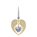 Wild Things gold angel wing heart light amethyst June birthstone crystal suncatcher on white background