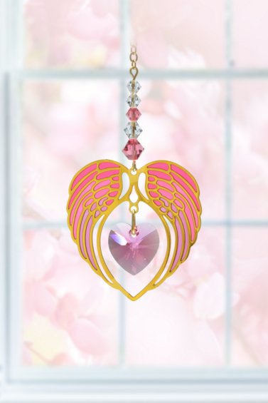 Wild Things Gold Angel Wing Heart - Rose - Something Different Gift Shop