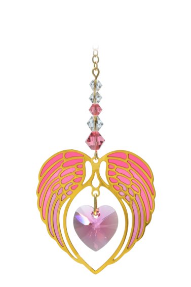 Wild Things Gold Angel Wing Heart - Rose - Something Different Gift Shop