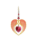 Wild Things gold angel wing heart ruby July birthstone crystal suncatcher on white background