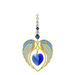 Wild Things gold angel wing heart sapphire September birthstone crystal suncatcher on white background