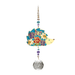 Wild Things Hedgehog multicolour crystal suncatcher with floral design, crystal beads and clear hanging prism on plain background
