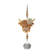 Wild Things Highland Cow Brown crystal suncatcher with amber beads and clear crystal ball on plain background
