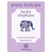 Wild Things Indian Elephant enamel pin with decorative elephant design