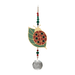 Wild Things Ladybug on Leaf multicolour crystal suncatcher on a green leaf with red and green crystal beads on plain background
