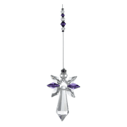 Wild Things large amethyst guardian angel crystal hanging on white background
