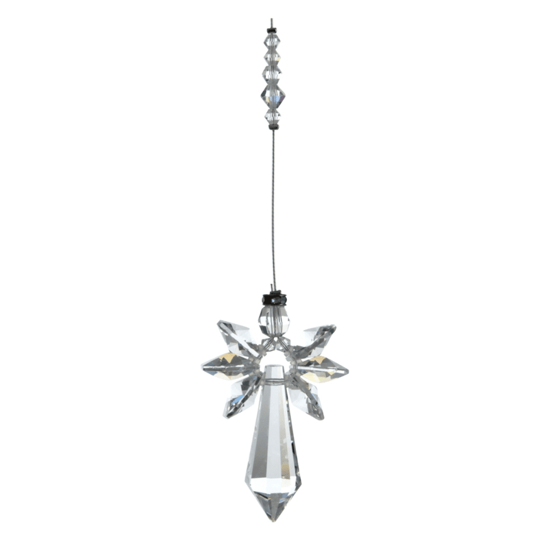 Wild Things large aurora borealis guardian angel crystal hanging on white background