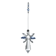 Wild Things large sapphire guardian angel crystal hanging on white background
