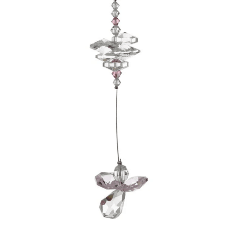 Wild Things light amethyst guardian angel crystal cascade suncatcher on white background