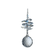 Wild Things Medium Crystal Cascade Ball suncatcher with clear crystals and 20mm crystal ball, white background