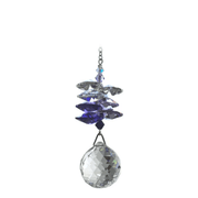 Wild Things Medium Purple Cascade Ball crystal suncatcher with purple crystals and clear 20mm ball, white background