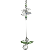 Wild Things peridot guardian angel crystal cascade suncatcher on white background