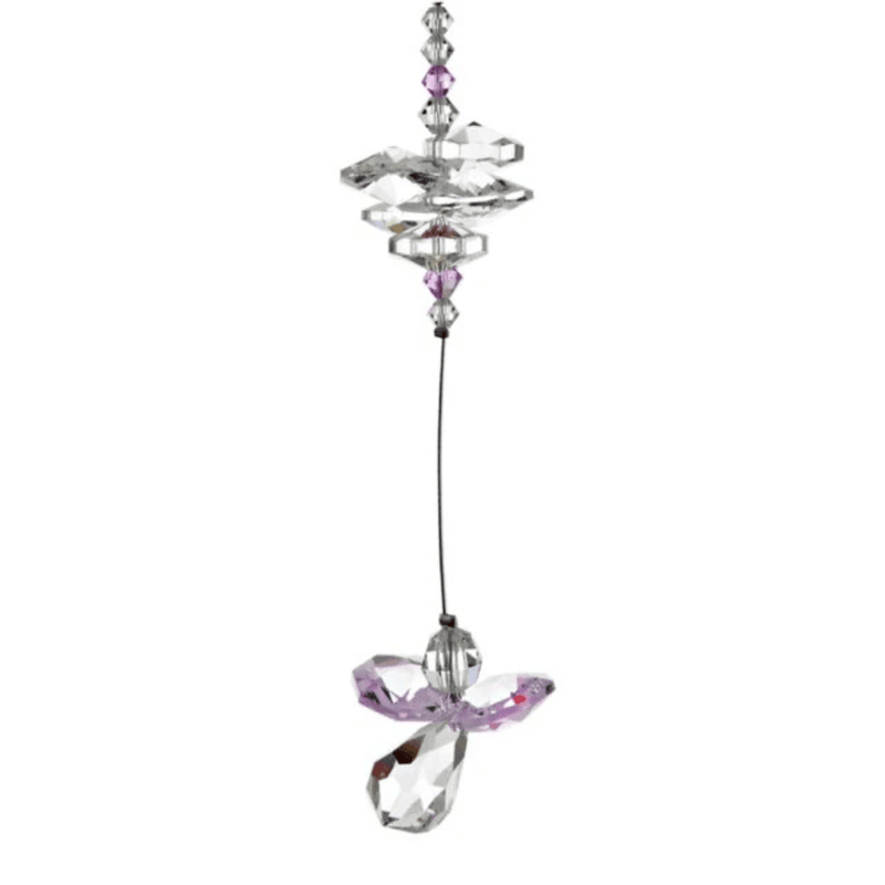 Wild Things rose guardian angel crystal cascade suncatcher on white background
