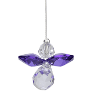 Wild Things small amethyst guardian angel Swarovski crystal hanging on white background