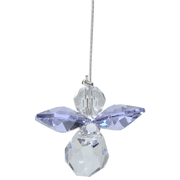 Wild Things small light amethyst guardian angel Swarovski crystal hanging on white background