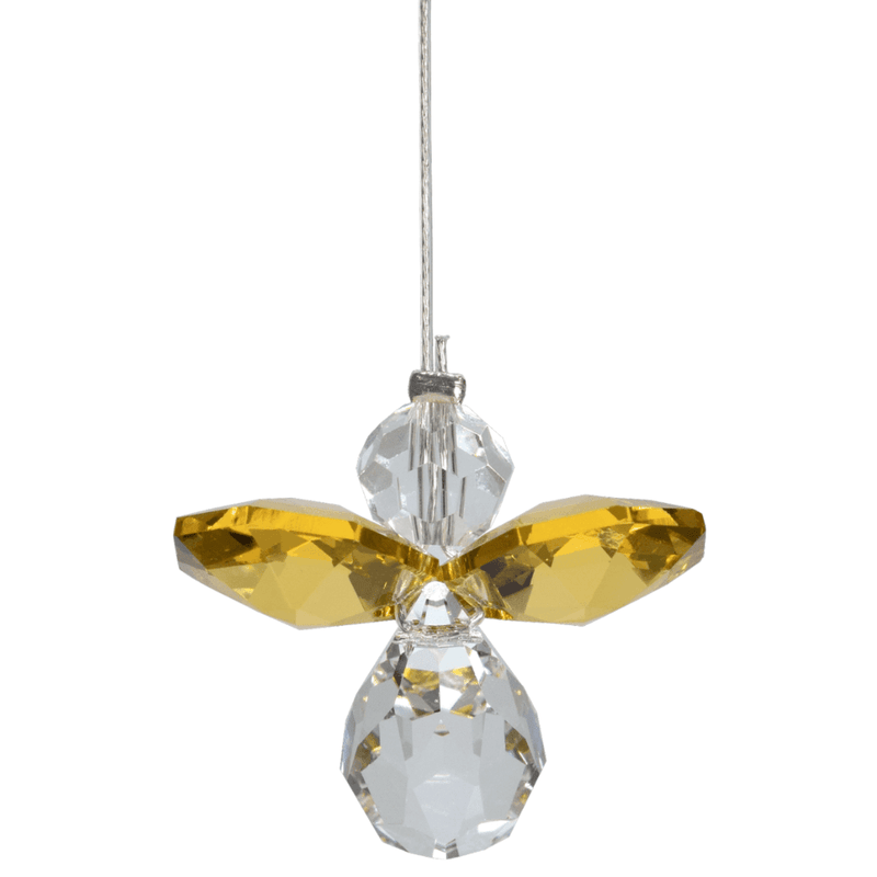 Wild Things small topaz guardian angel crystal hanging on white background