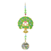 Tree of Life Green Crystal Suncatcher on white backdrop – gold tree crowned with jade-and-aqua heart leaves, rainbow bead run and 20 mm crystal prism.
