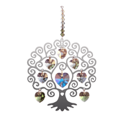 Front-view product shot of Tree of Life spring crystal heart suncatcher on white background

