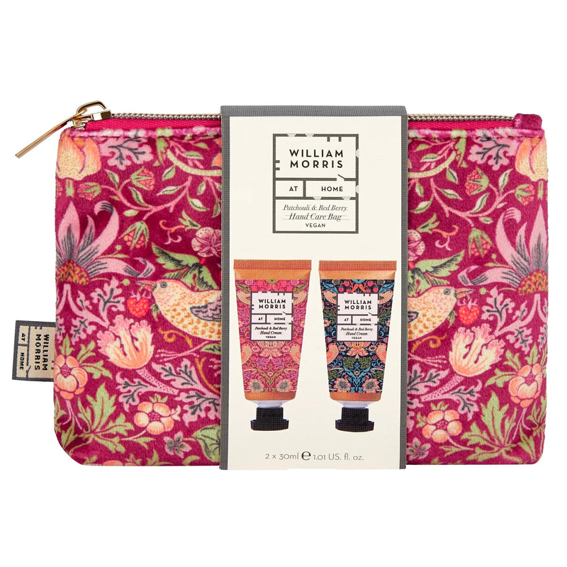 William Morris Strawberry Thief Patchouli & Red Berry Hand Care Bag Set - Something Different Gift Shop