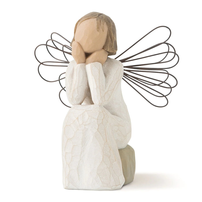 Willow Tree Angel of Caring Figurine seated with hands on chin