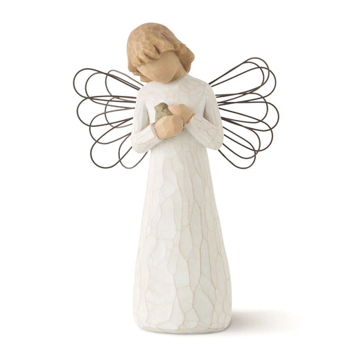 Willow Tree Angel of Healing Figurine holding a small bird